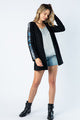LONG SLEEVE CARDIGAN WITH ANIMAL PRINT INLET
