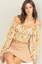 Load image into Gallery viewer, FLIRTIER THAN EVER FLORAL PRINT CROP TOP
