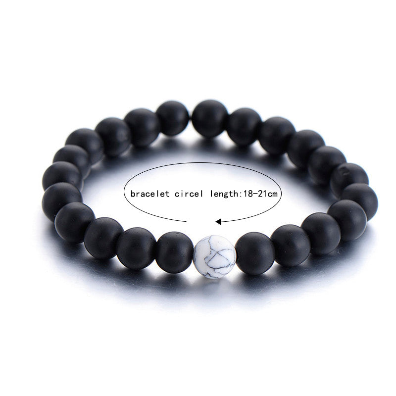 Black & White Distance Bracelets - For Couples