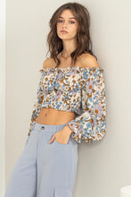 Load image into Gallery viewer, FLIRTIER THAN EVER FLORAL PRINT CROP TOP