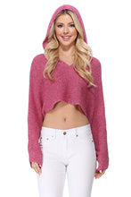 Load image into Gallery viewer, Long Sleeve Knit Cropped Sweater Top Hoodie