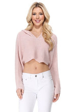 Load image into Gallery viewer, Long Sleeve Knit Cropped Sweater Top Hoodie