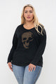 Load image into Gallery viewer, PLUS KEY HOLE LONG SLEEVE TOP WITH SKULL