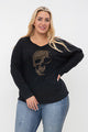 Load image into Gallery viewer, PLUS KEY HOLE LONG SLEEVE TOP WITH SKULL