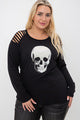 Load image into Gallery viewer, PLUS LASER CUT SHOULDER LONG SLEEVE TOP AND SKULL