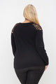Load image into Gallery viewer, PLUS LASER CUT SHOULDER LONG SLEEVE TOP AND SKULL