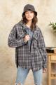 Load image into Gallery viewer, Frayed Hem Hooded Plaid Jacket