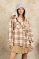 Load image into Gallery viewer, Frayed Hem Hooded Plaid Jacket