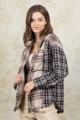 Load image into Gallery viewer, Oversized Contrast Plaid Shirt Top