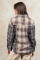Load image into Gallery viewer, Oversized Contrast Plaid Shirt Top