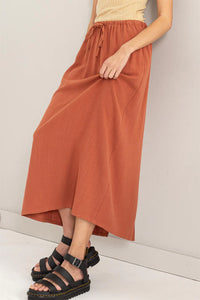 LINEN MIDI SKIRT