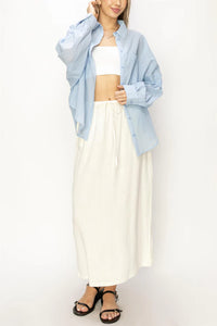 LINEN MIDI SKIRT