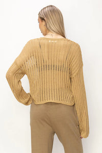 OPEN KNIT LONG SLEEVE SWEATER