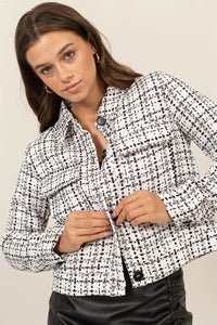 TWEED BUTTON-UP JACKET