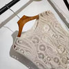 Asymmetric Crochet Top Paisley Lace Sleeveless Sheer Open-knit Blouse Elegant White Vest Summer Boho Vacation Outfit