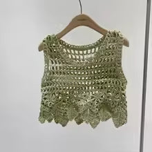 Load image into Gallery viewer, Pastel Tie Dye Crochet Top Sleeveless Sheer Open-knit Crop Tank Tops for Women Teen-girl Spring Summer Boho Vacation Outfit