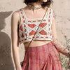 Square Neck Crochet Tank Top Sheer Open-knit Crop Cami Tops Women Teengirl Summer Fairycore Cottagecore Bohemian Beach Outfit