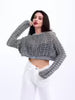 Knitwear Mesh Crop - Gray-Anthracite