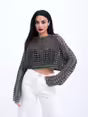 Load image into Gallery viewer, Knitwear Mesh Crop - Gray-Anthracite