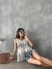 Cream Net Blouse