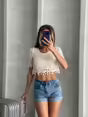 Load image into Gallery viewer, Raw Tasseled Raw Blouse