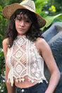 Load image into Gallery viewer, Raw Lace Sleeveless Blouse