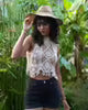 Raw Lace Sleeveless Blouse