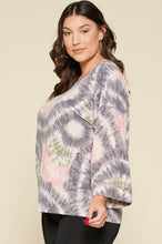Load image into Gallery viewer, Swirl Tie-Dye Printed French Terry Knit Top