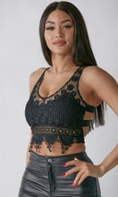 Load image into Gallery viewer, OPEN BACK CROCHET LACE CROP TANK TOP