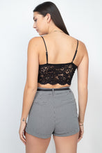 Load image into Gallery viewer, Scallop Edge Floral Lace Bralette Top