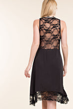 Load image into Gallery viewer, V-NECK SLEEVELESS DRESS WITH LACE TRIM IN THE BACK AND BOTTOM