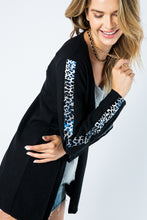Load image into Gallery viewer, LONG SLEEVE CARDIGAN WITH ANIMAL PRINT INLET