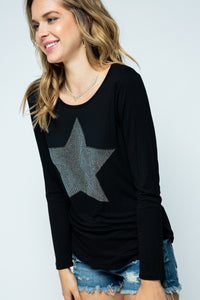 SLEEVE TOP WITH GREY STAR