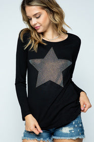 SLEEVE TOP WITH GREY STAR