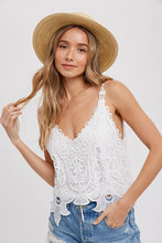 Load image into Gallery viewer, FLORAL CROCHET LACE CAMI