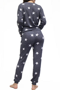 lounge wear set charcoal gray  with star