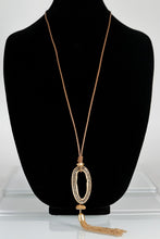 Load image into Gallery viewer, Elegant Oval and Chain Tassel Pendant Necklace