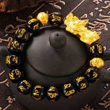 Load image into Gallery viewer, Feng Shui Obsidian Stone Beads Bracelet