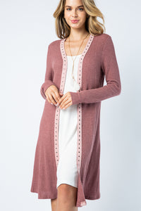 LONG CARDIGAN WITH LACED UP